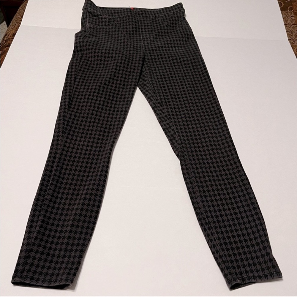 Spanx Black Gray Houndstooth Ankle Jegging Leggings‎ Womens Medium Two Pockets - Picture 2 of 13